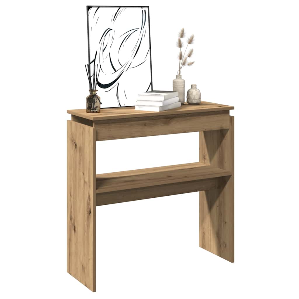 Wandtafel 80x30x80 cm bewerkt hout artisanaal eikenkleurig is nu te koop bij PeponiXL, paradijselijk wonen!