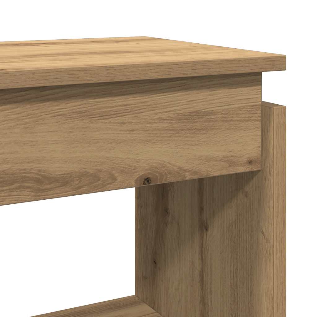 Wandtafel 80x30x80 cm bewerkt hout artisanaal eikenkleurig is nu te koop bij PeponiXL, paradijselijk wonen!