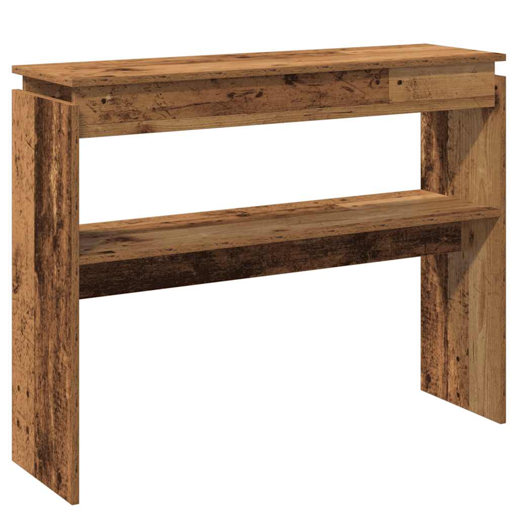 Wandtafel 102x30x80 cm bewerkt hout oud houtkleurig is nu te koop bij PeponiXL, paradijselijk wonen!