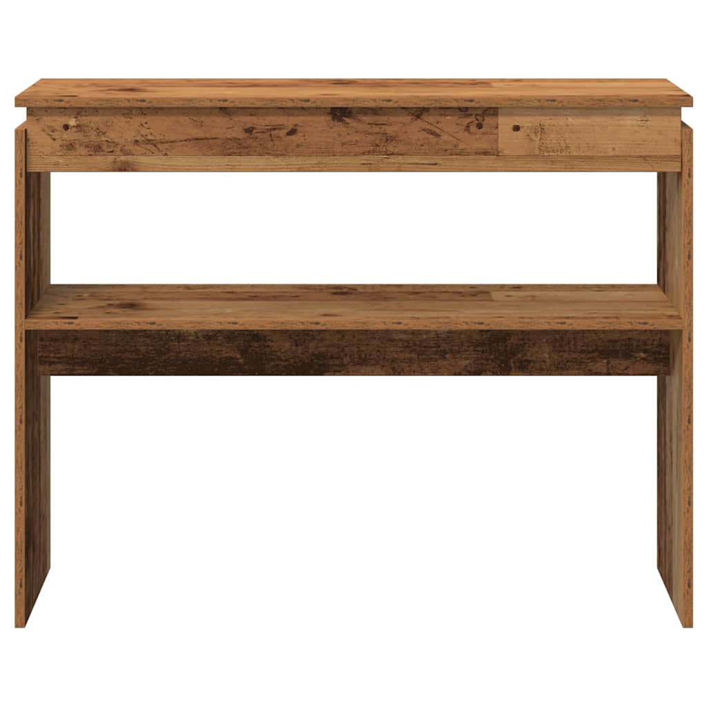 Wandtafel 102x30x80 cm bewerkt hout oud houtkleurig is nu te koop bij PeponiXL, paradijselijk wonen!
