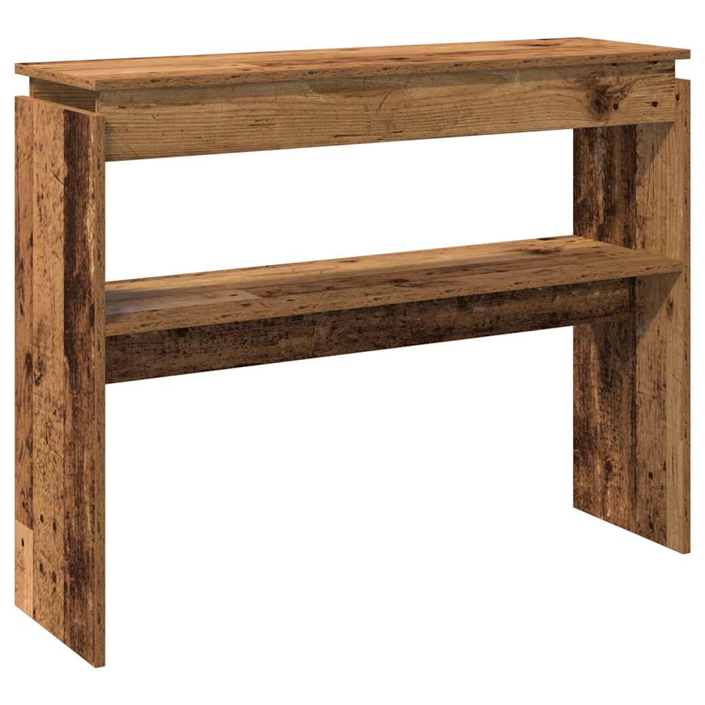 Wandtafel 102x30x80 cm bewerkt hout oud houtkleurig is nu te koop bij PeponiXL, paradijselijk wonen!