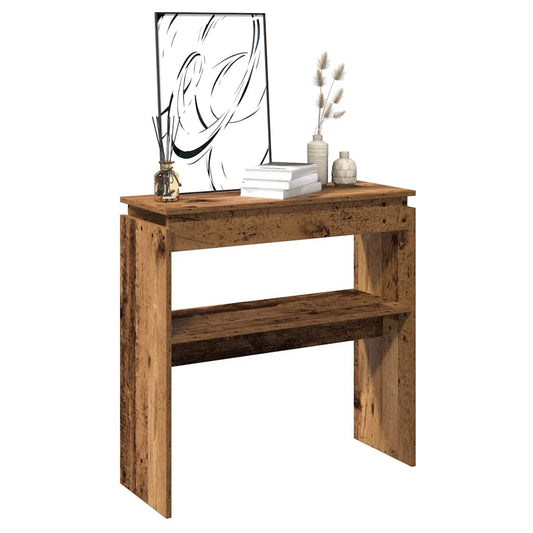 Wandtafel 102x30x80 cm bewerkt hout oud houtkleurig is nu te koop bij PeponiXL, paradijselijk wonen!