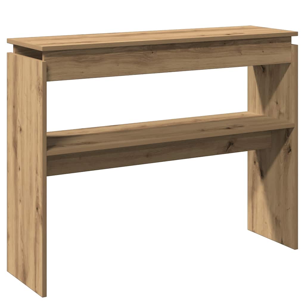 Wandtafel 102x30x80 cm bewerkt hout artisanaal eikenkleur is nu te koop bij PeponiXL, paradijselijk wonen!