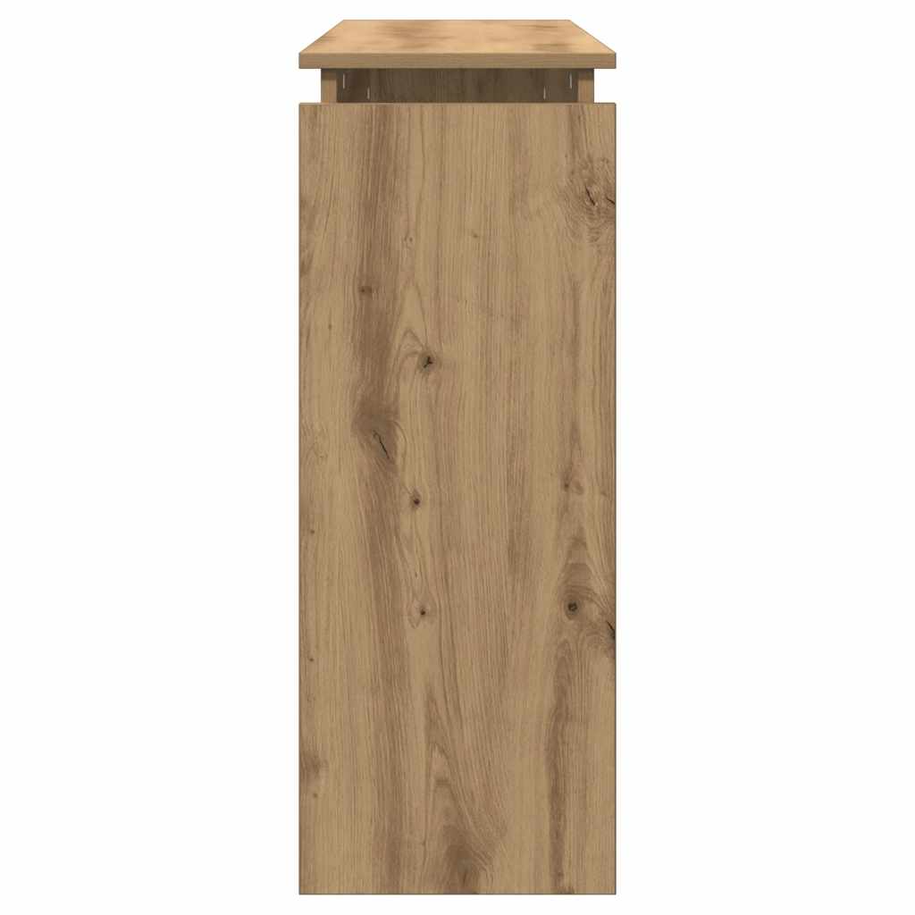 Wandtafel 102x30x80 cm bewerkt hout artisanaal eikenkleur is nu te koop bij PeponiXL, paradijselijk wonen!