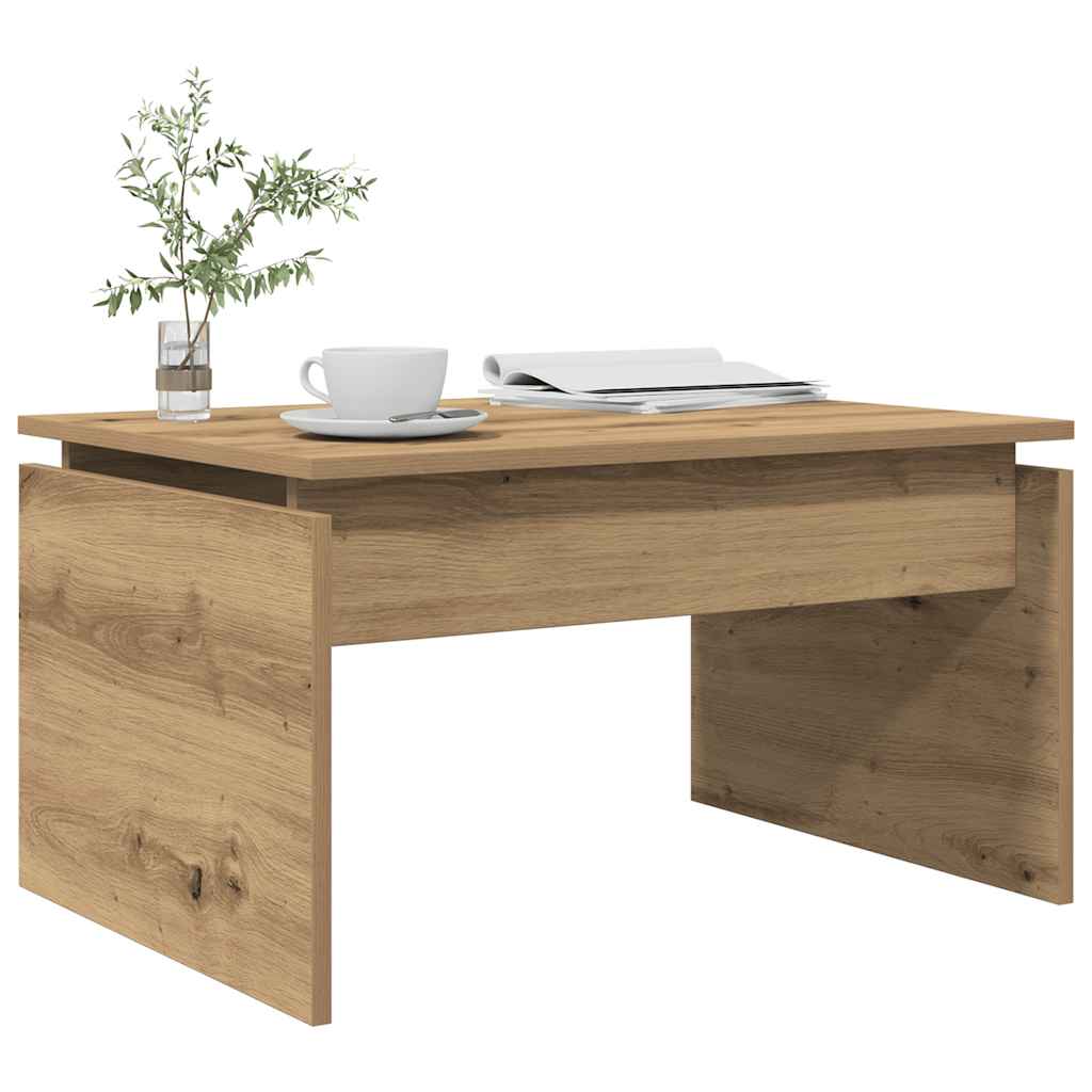 Salontafel 68x50x38 cm bewerkt hout artisanaal eikenkleur is nu te koop bij PeponiXL, paradijselijk wonen!