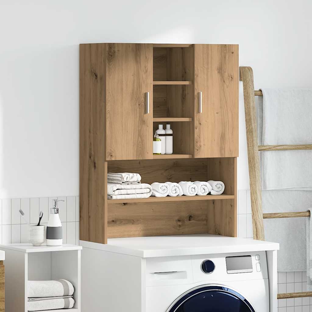 Wasmachinekast 70,5x25,5x90 cm artisanaal eikenkleur is nu te koop bij PeponiXL, paradijselijk wonen!