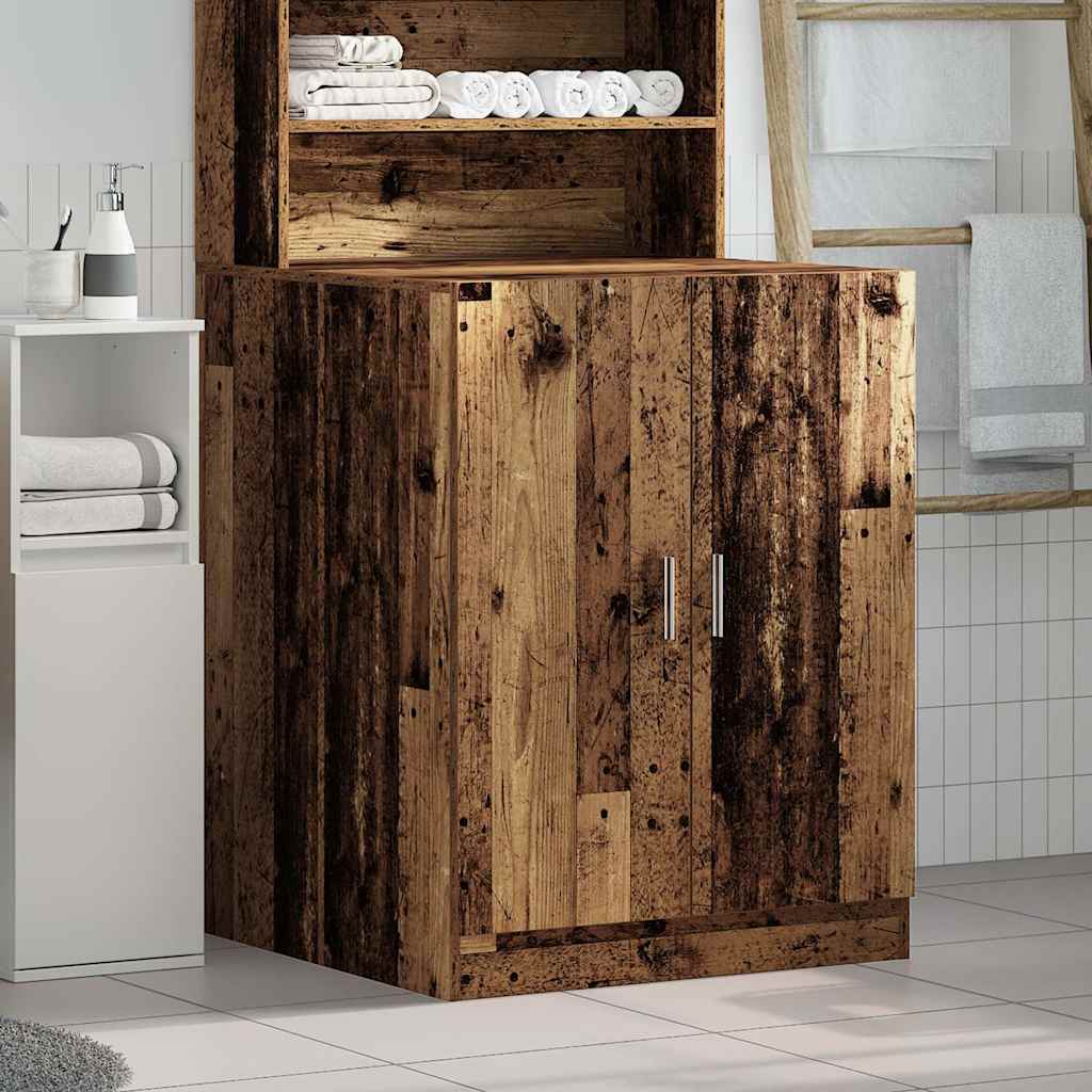 Wasmachinekast 70,5x71,5x91,5 cm oud houtkleurig is nu te koop bij PeponiXL, paradijselijk wonen!