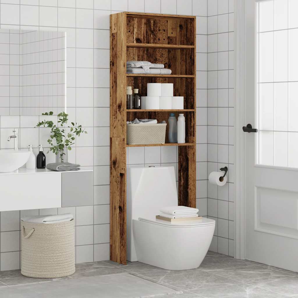 Wasmachinekast 64x24x190 cm oud houtkleurig is nu te koop bij PeponiXL, paradijselijk wonen!
