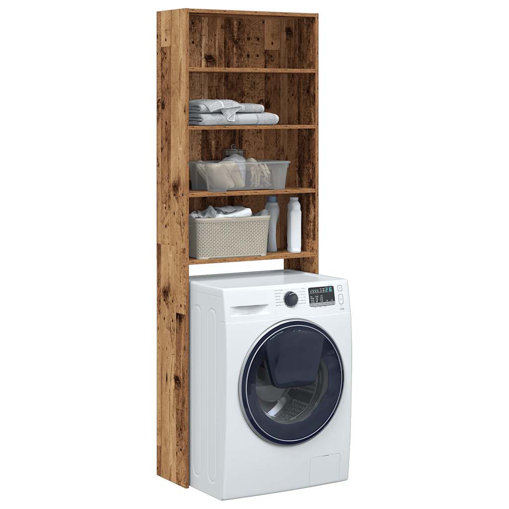 Wasmachinekast 64x24x190 cm oud houtkleurig is nu te koop bij PeponiXL, paradijselijk wonen!