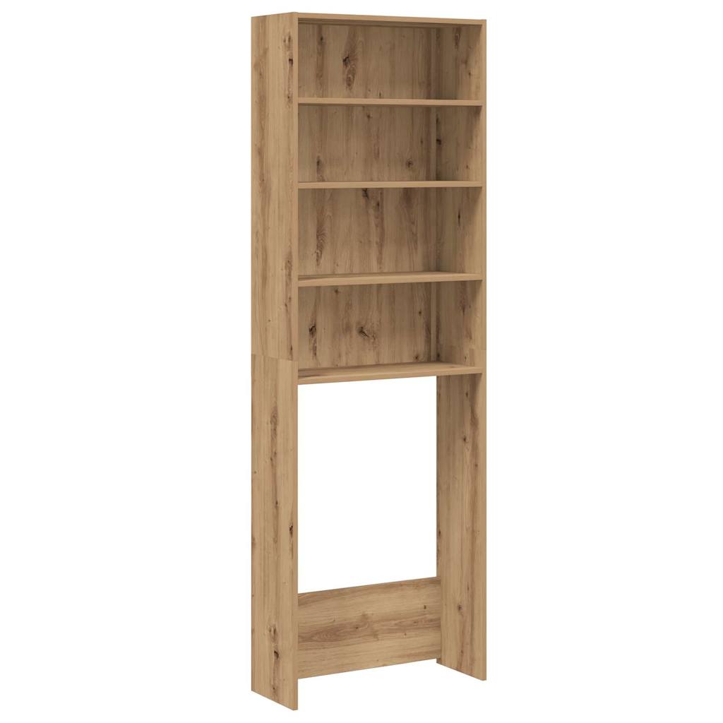 Wasmachinekast 64x24x190 cm artisanaal eikenkleur is nu te koop bij PeponiXL, paradijselijk wonen!