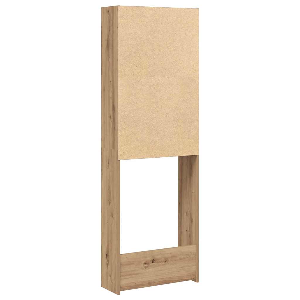 Wasmachinekast 64x24x190 cm artisanaal eikenkleur is nu te koop bij PeponiXL, paradijselijk wonen!