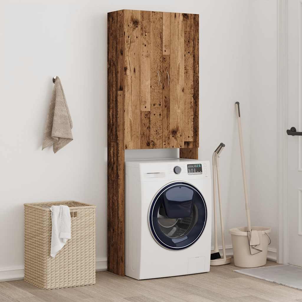 Wasmachinekast 64x25,5x190 cm oud houtkleurig is nu te koop bij PeponiXL, paradijselijk wonen!