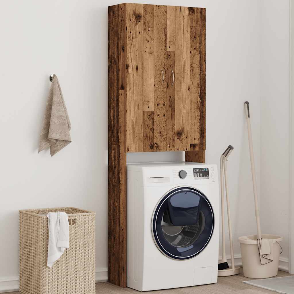 Wasmachinekast 64x25,5x190 cm oud houtkleurig is nu te koop bij PeponiXL, paradijselijk wonen!