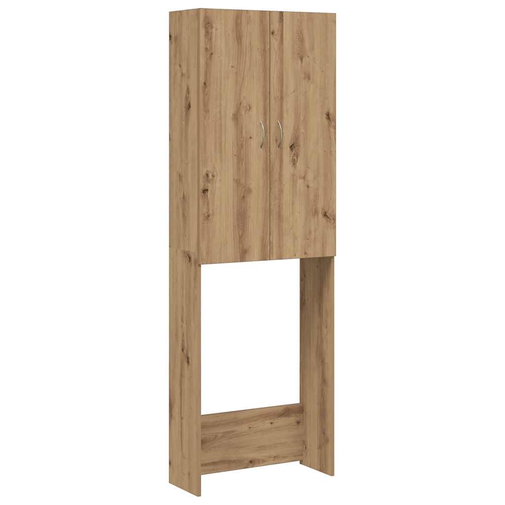 Wasmachinekast 64x25,5x190 cm artisanaal eikenkleur is nu te koop bij PeponiXL, paradijselijk wonen!