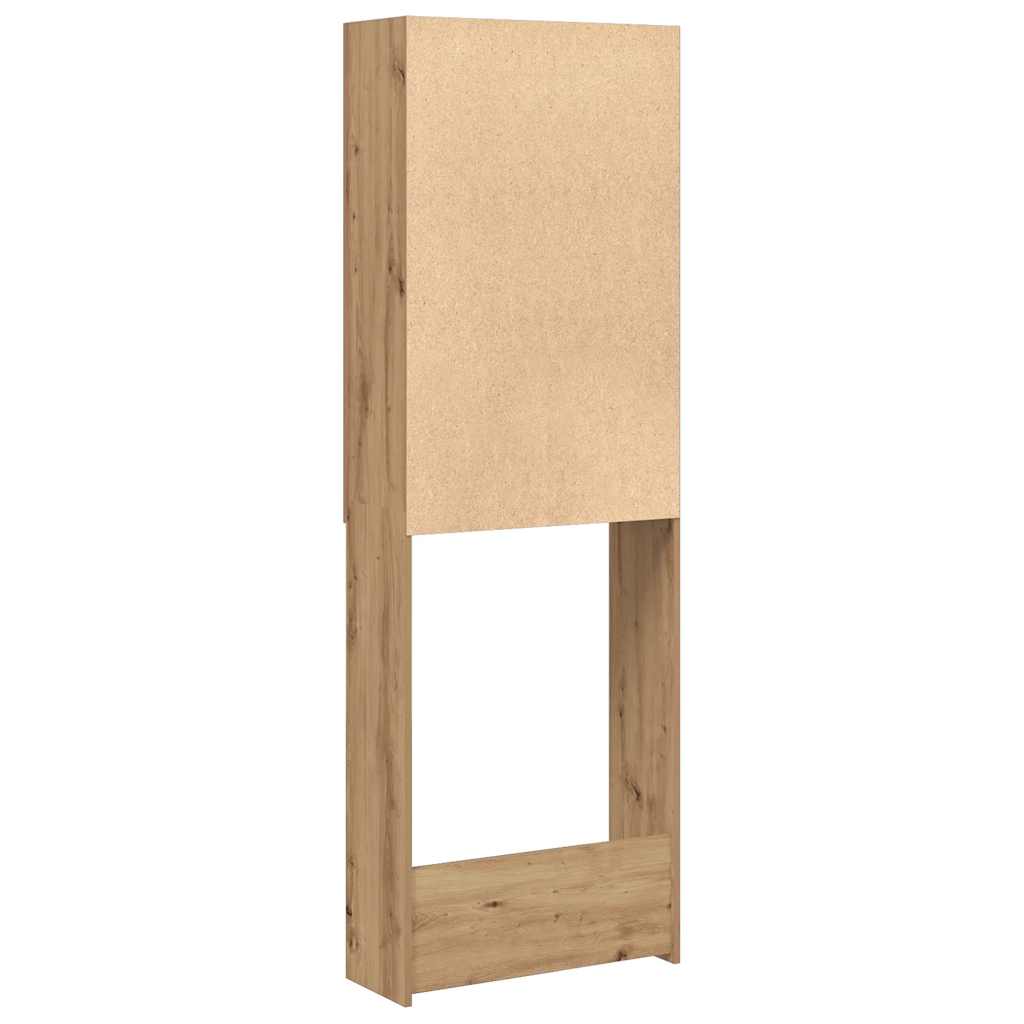 Wasmachinekast 64x25,5x190 cm artisanaal eikenkleur is nu te koop bij PeponiXL, paradijselijk wonen!