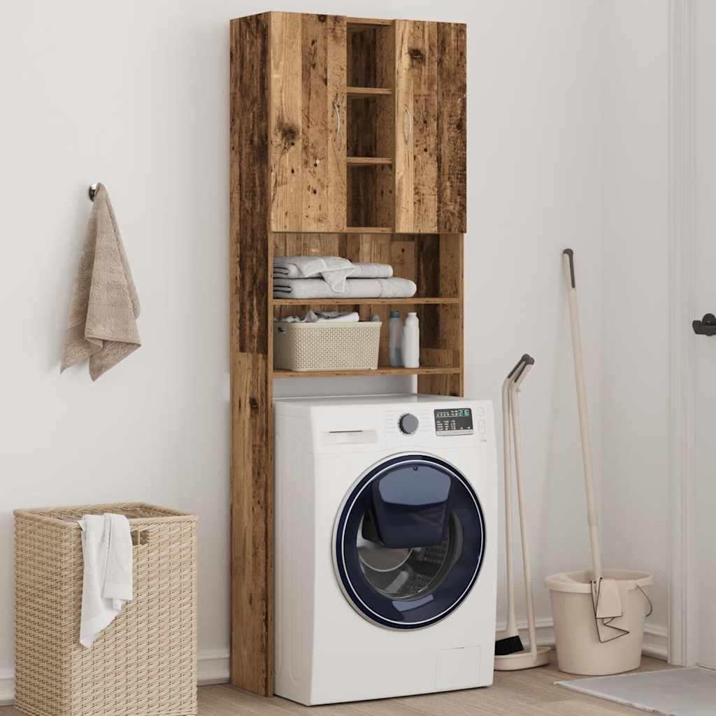 Wasmachinekast 64x25,5x190 cm oud houtkleurig is nu te koop bij PeponiXL, paradijselijk wonen!