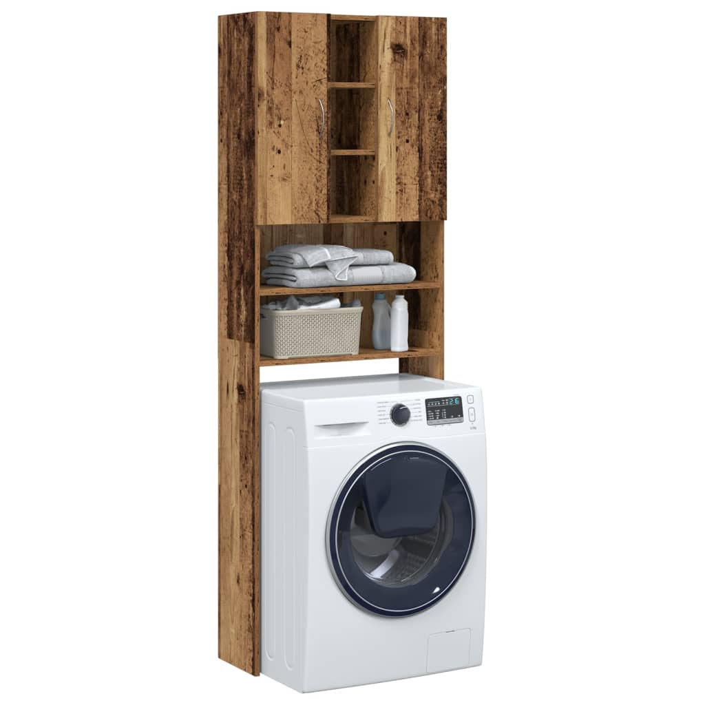 Wasmachinekast 64x25,5x190 cm oud houtkleurig is nu te koop bij PeponiXL, paradijselijk wonen!