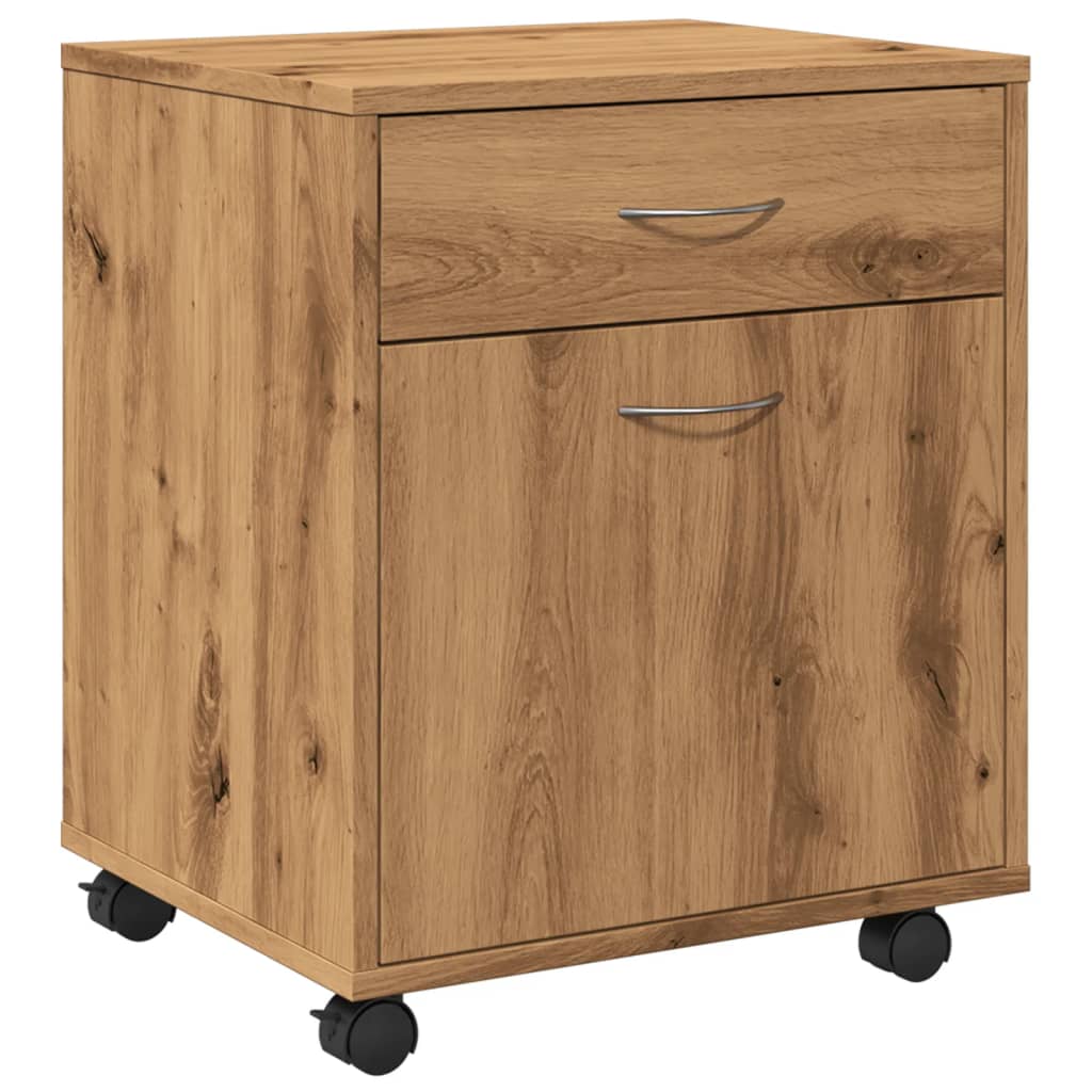 Rolkast 45x38x54 cm bewerkt hout artisanaal eikenkleur is nu te koop bij PeponiXL, paradijselijk wonen!