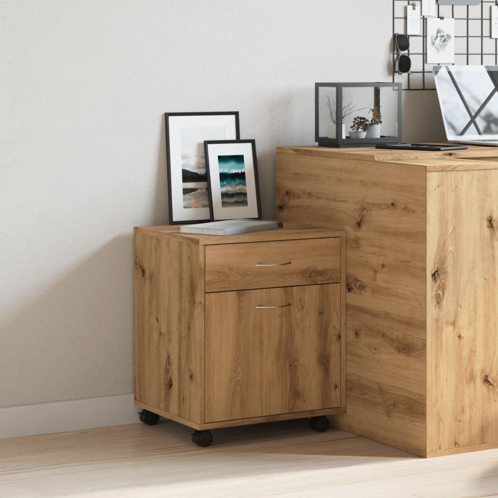 Rolkast 45x38x54 cm bewerkt hout artisanaal eikenkleur is nu te koop bij PeponiXL, paradijselijk wonen!
