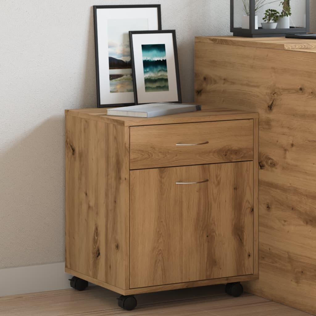Rolkast 45x38x54 cm bewerkt hout artisanaal eikenkleur is nu te koop bij PeponiXL, paradijselijk wonen!
