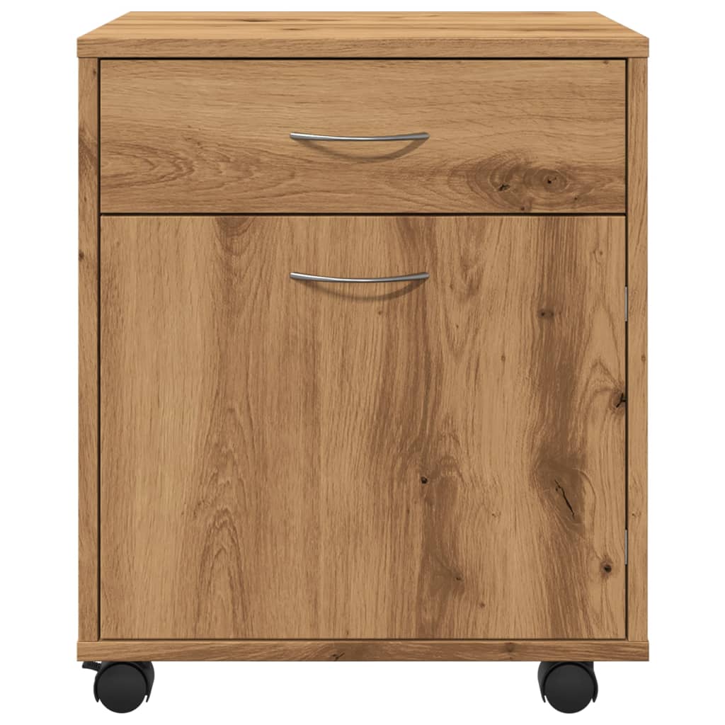 Rolkast 45x38x54 cm bewerkt hout artisanaal eikenkleur is nu te koop bij PeponiXL, paradijselijk wonen!