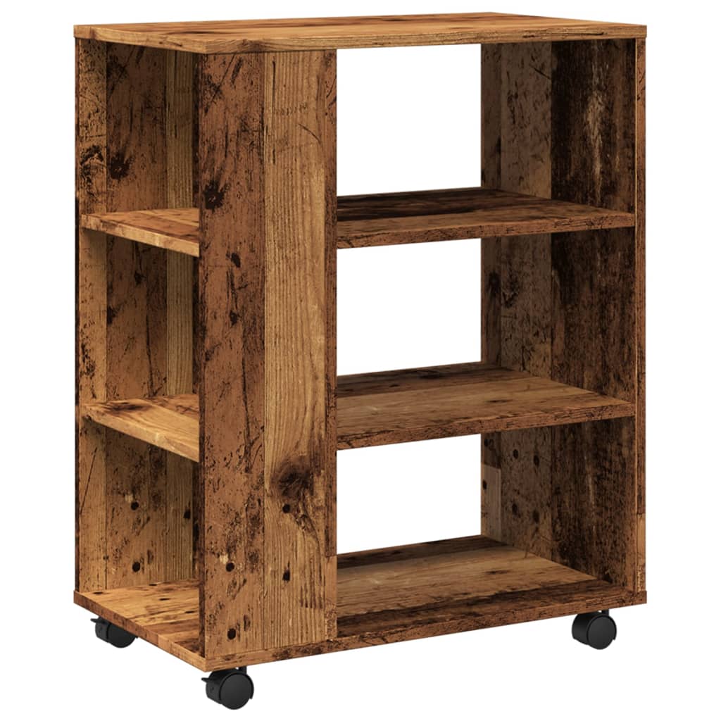 Rolkast 60x35x75 cm bewerkt hout oud houtkleurig is nu te koop bij PeponiXL, paradijselijk wonen!