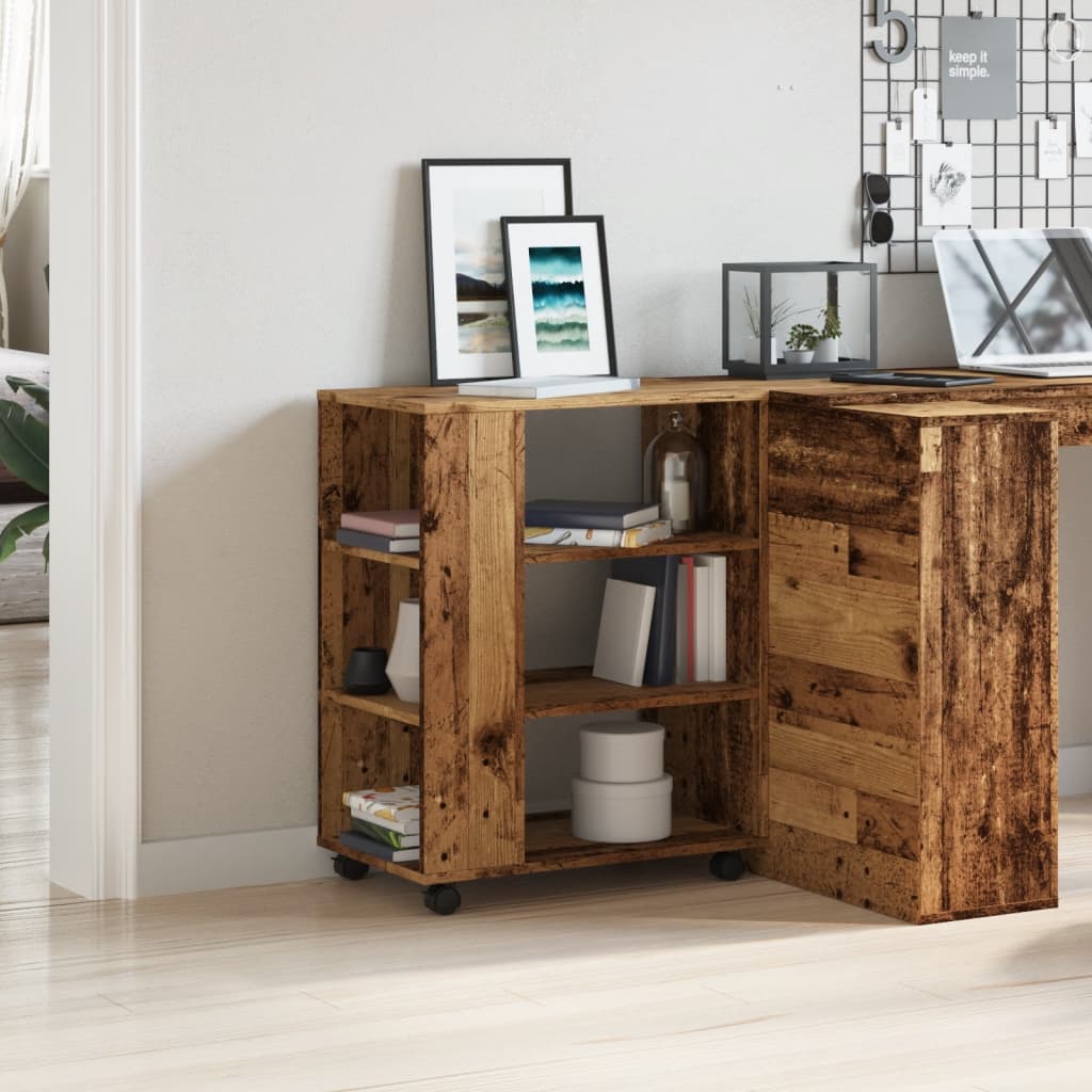 Rolkast 60x35x75 cm bewerkt hout oud houtkleurig is nu te koop bij PeponiXL, paradijselijk wonen!