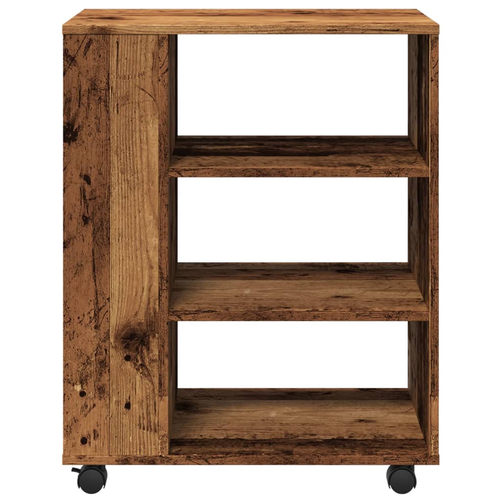 Rolkast 60x35x75 cm bewerkt hout oud houtkleurig is nu te koop bij PeponiXL, paradijselijk wonen!