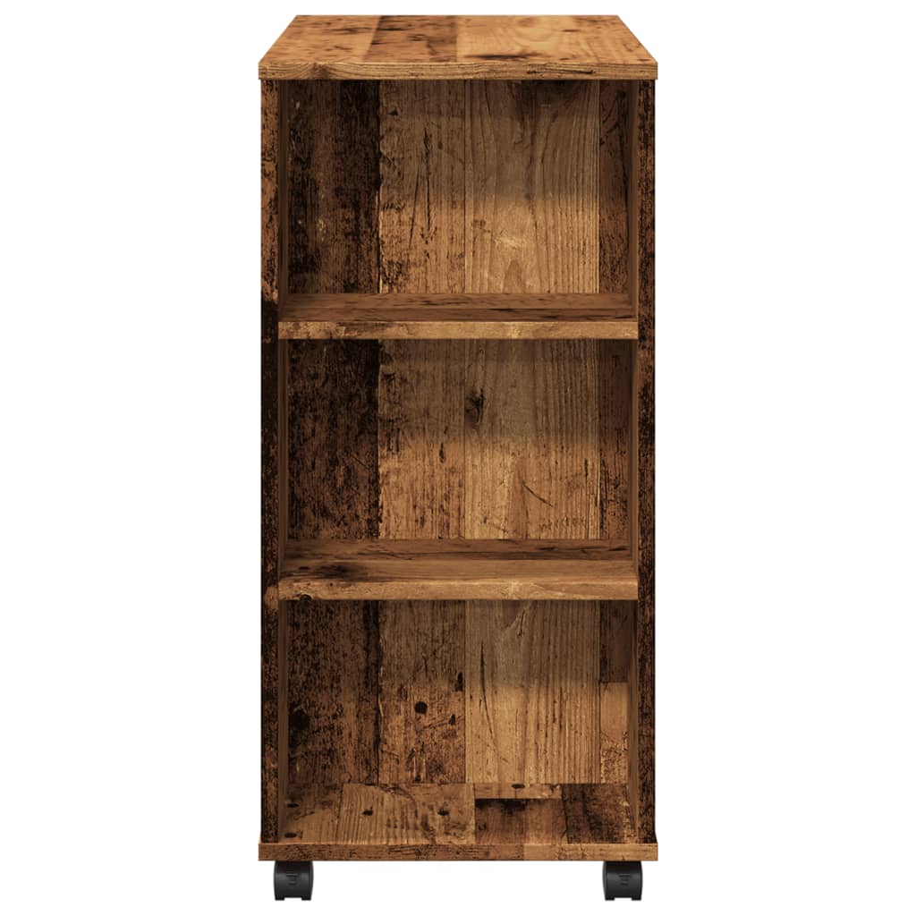 Rolkast 60x35x75 cm bewerkt hout oud houtkleurig is nu te koop bij PeponiXL, paradijselijk wonen!