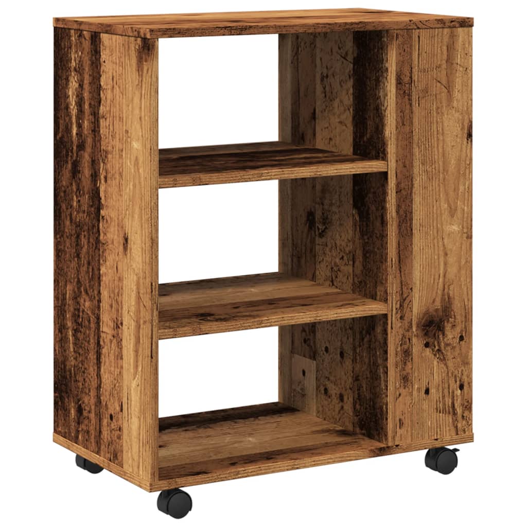 Rolkast 60x35x75 cm bewerkt hout oud houtkleurig is nu te koop bij PeponiXL, paradijselijk wonen!