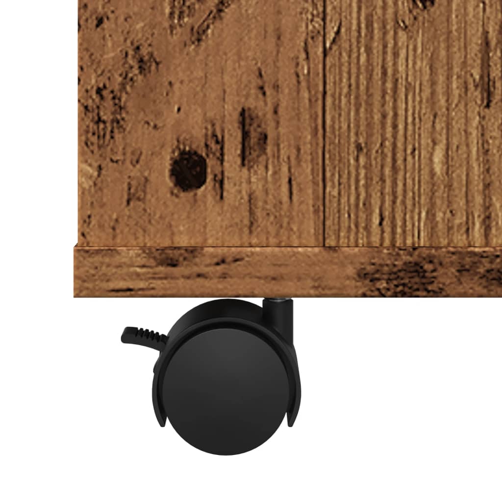 Rolkast 60x35x75 cm bewerkt hout oud houtkleurig is nu te koop bij PeponiXL, paradijselijk wonen!