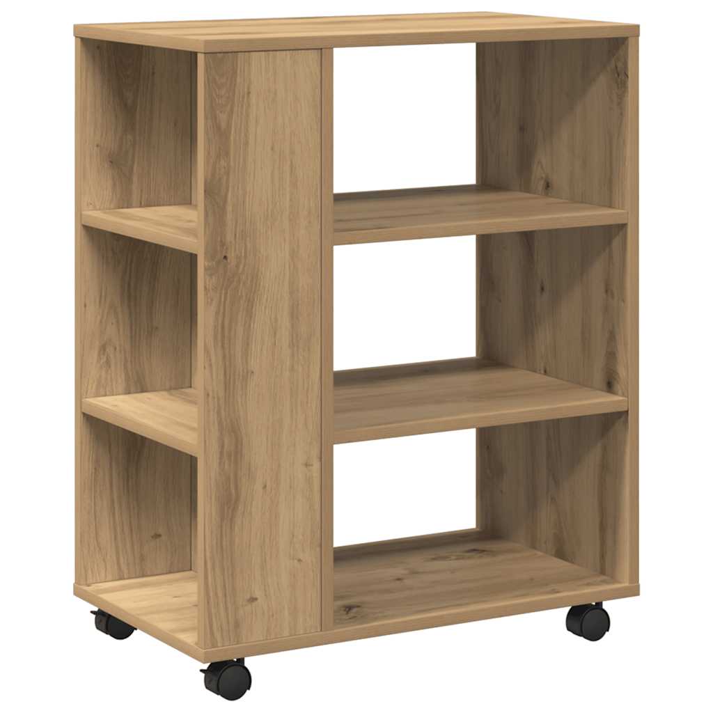 Rolkast 60x35x75 cm bewerkt hout artisanaal eikenkleurig is nu te koop bij PeponiXL, paradijselijk wonen!