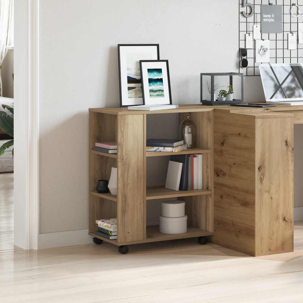 Rolkast 60x35x75 cm bewerkt hout artisanaal eikenkleurig is nu te koop bij PeponiXL, paradijselijk wonen!