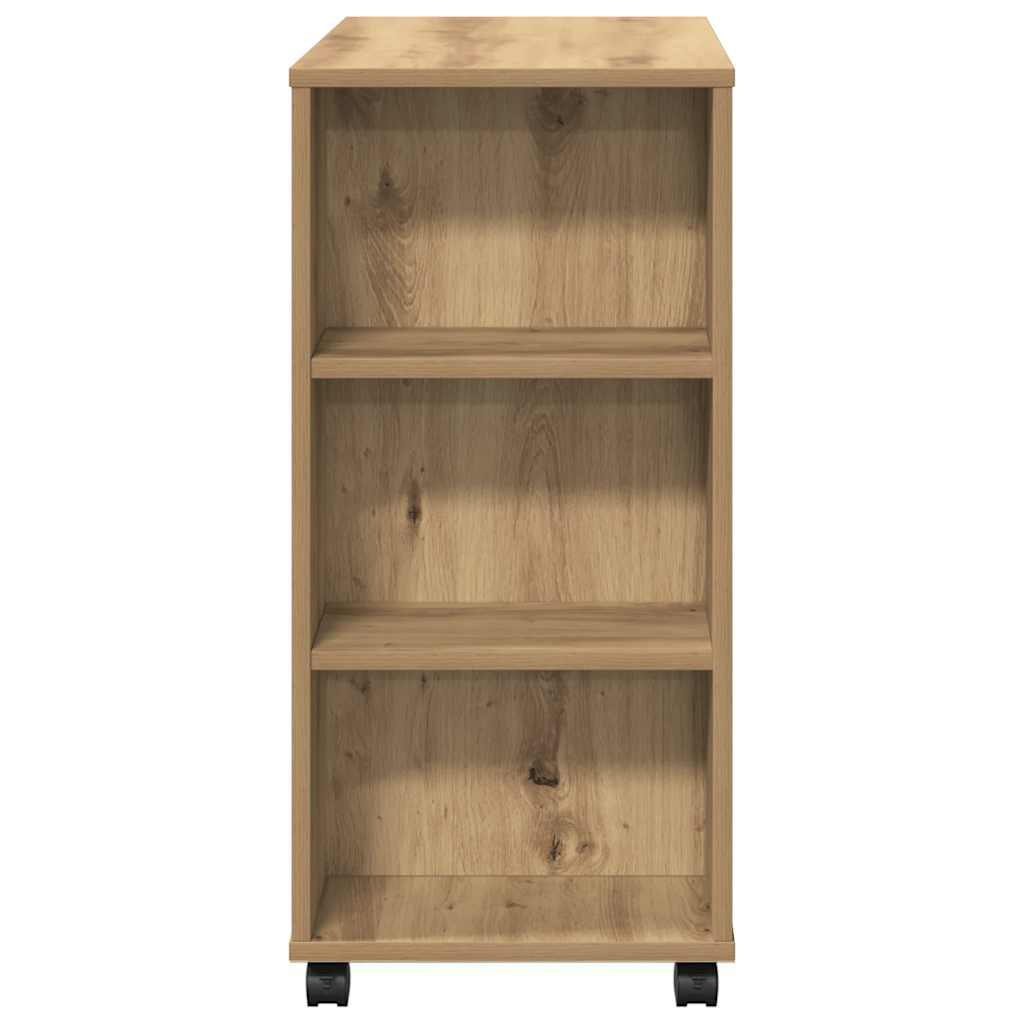 Rolkast 60x35x75 cm bewerkt hout artisanaal eikenkleurig is nu te koop bij PeponiXL, paradijselijk wonen!