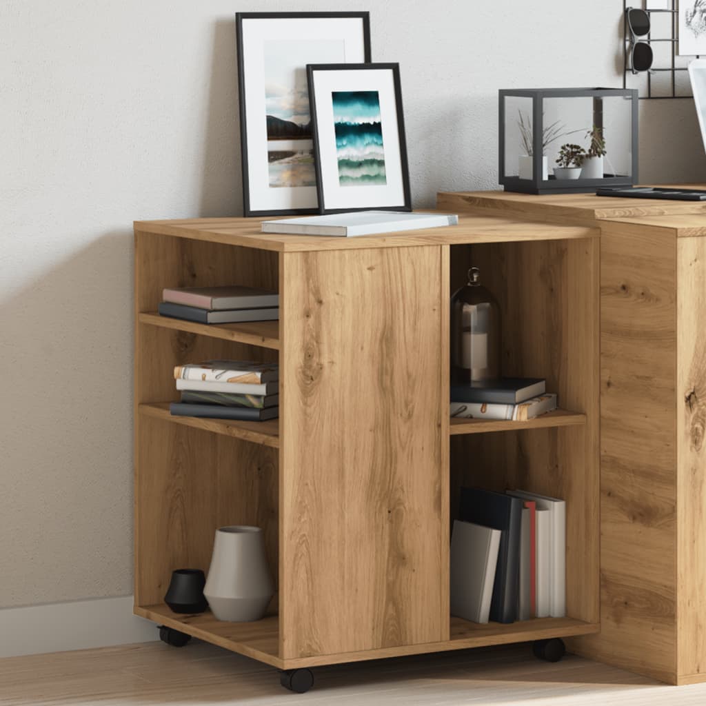 Rolkast 60x53x72 cm bewerkt hout artisanaal eikenkleurig is nu te koop bij PeponiXL, paradijselijk wonen!