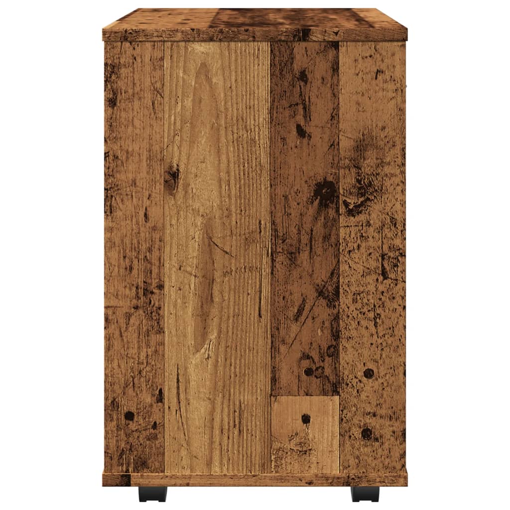 Rolkast 46x36x59 cm bewerkt hout oud houtkleurig is nu te koop bij PeponiXL, paradijselijk wonen!