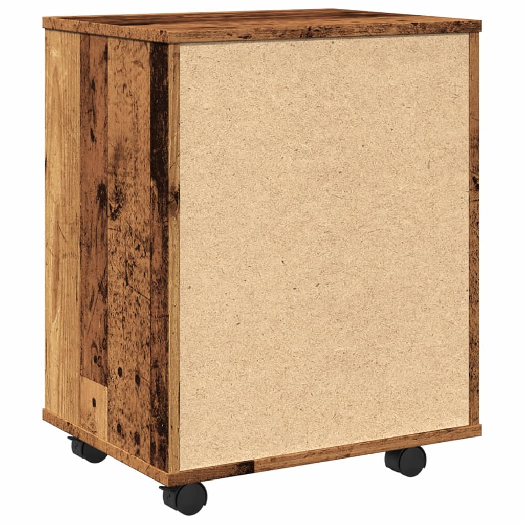 Rolkast 46x36x59 cm bewerkt hout oud houtkleurig is nu te koop bij PeponiXL, paradijselijk wonen!
