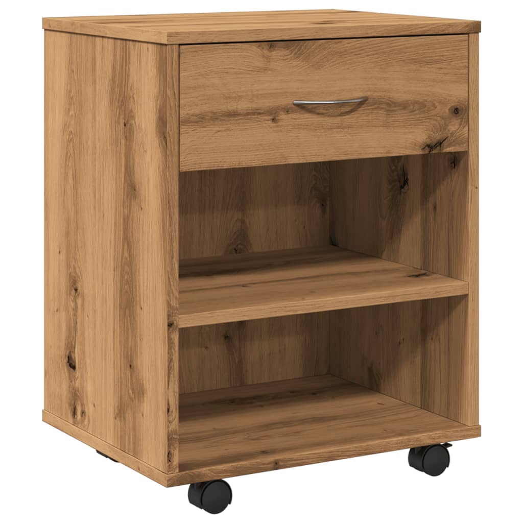 Rolkast 46x36x59 cm bewerkt hout artisanaal eikenkleurig is nu te koop bij PeponiXL, paradijselijk wonen!