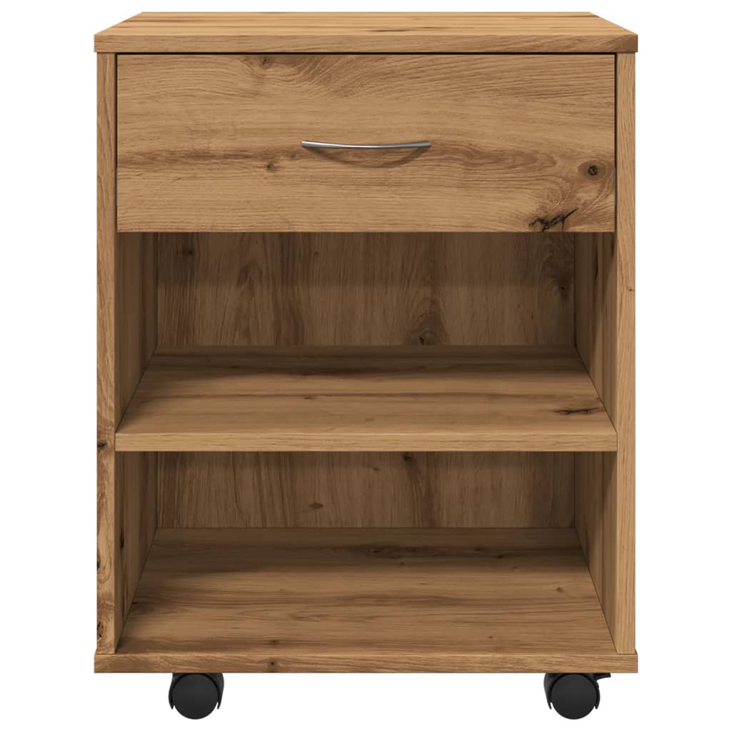 Rolkast 46x36x59 cm bewerkt hout artisanaal eikenkleurig is nu te koop bij PeponiXL, paradijselijk wonen!