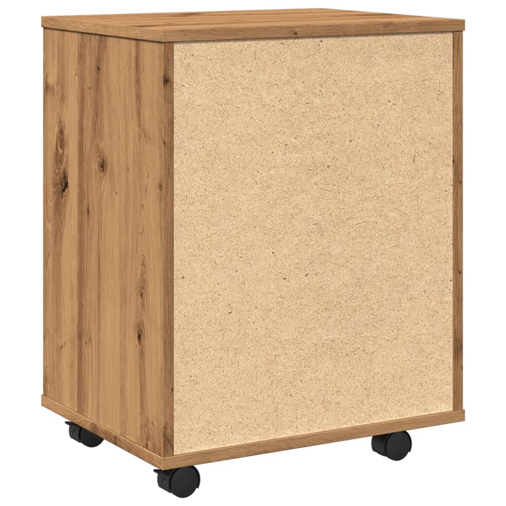 Rolkast 46x36x59 cm bewerkt hout artisanaal eikenkleurig is nu te koop bij PeponiXL, paradijselijk wonen!
