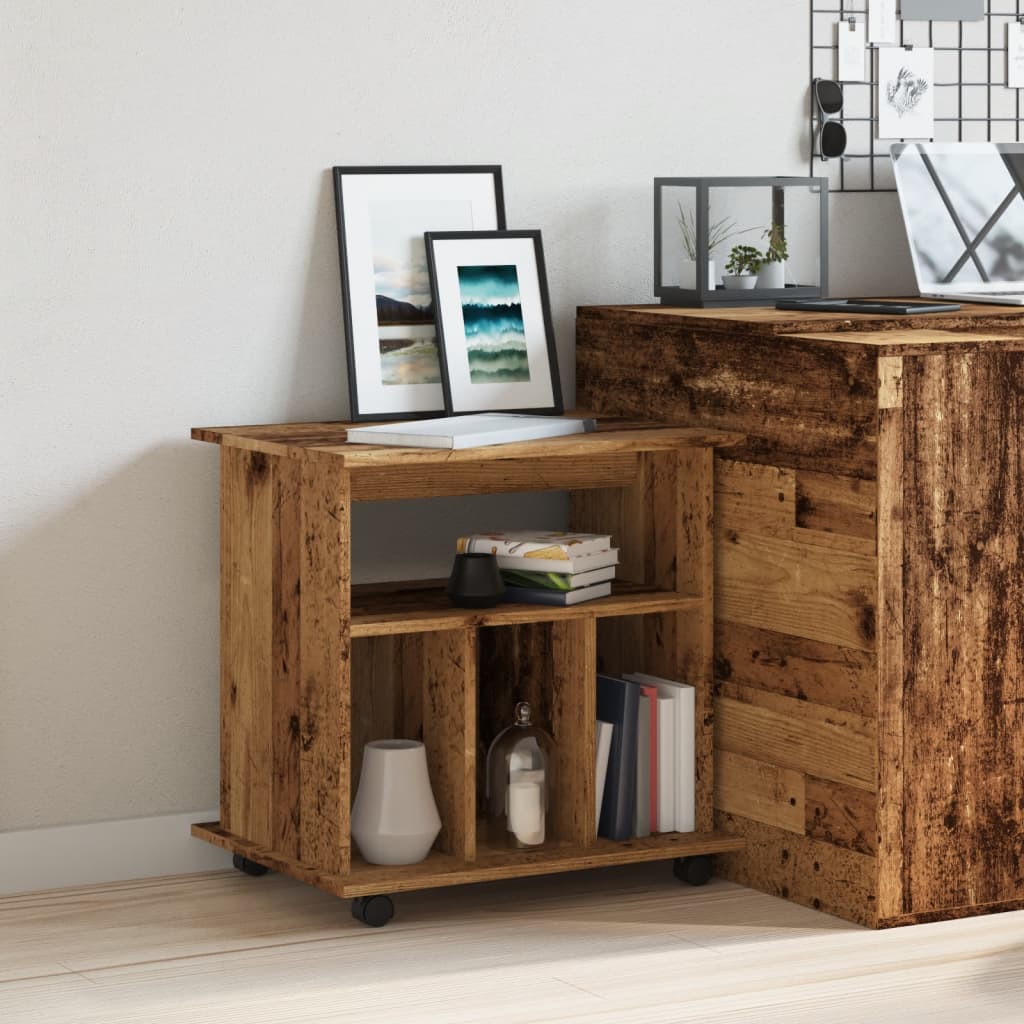 Rolkast 60x45x60 cm bewerkt hout oud houtkleurig is nu te koop bij PeponiXL, paradijselijk wonen!