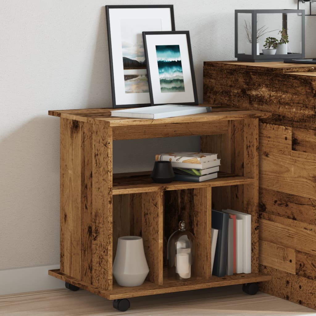 Rolkast 60x45x60 cm bewerkt hout oud houtkleurig is nu te koop bij PeponiXL, paradijselijk wonen!