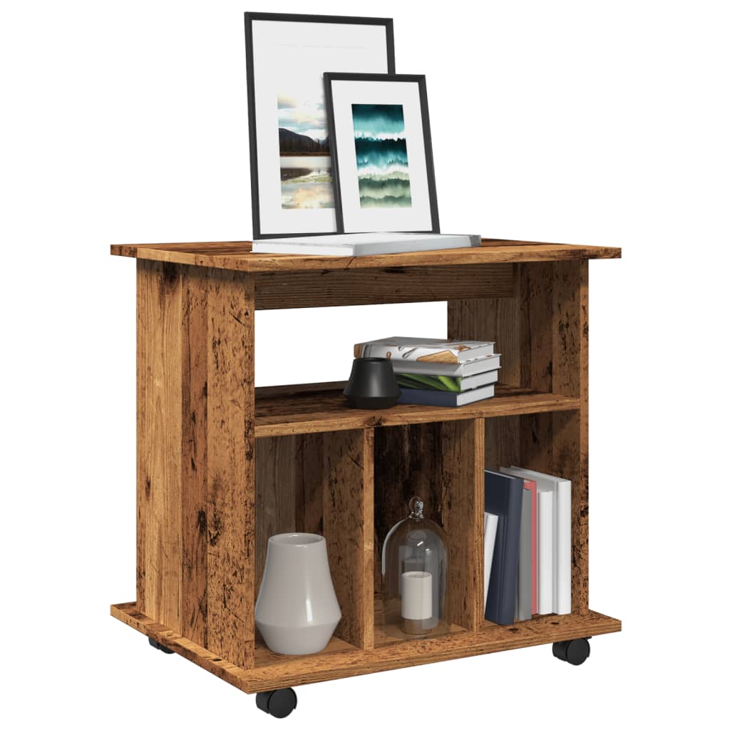 Rolkast 60x45x60 cm bewerkt hout oud houtkleurig is nu te koop bij PeponiXL, paradijselijk wonen!