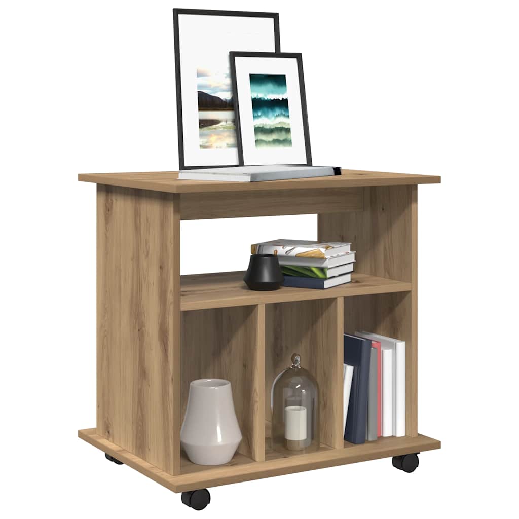 Rolkast 60x45x60 cm bewerkt hout artisanaal eikenkleurig is nu te koop bij PeponiXL, paradijselijk wonen!