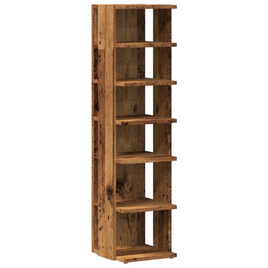 Schoenenkast 28x27x102 cm bewerkt hout oud houtkleurig is nu te koop bij PeponiXL, paradijselijk wonen!