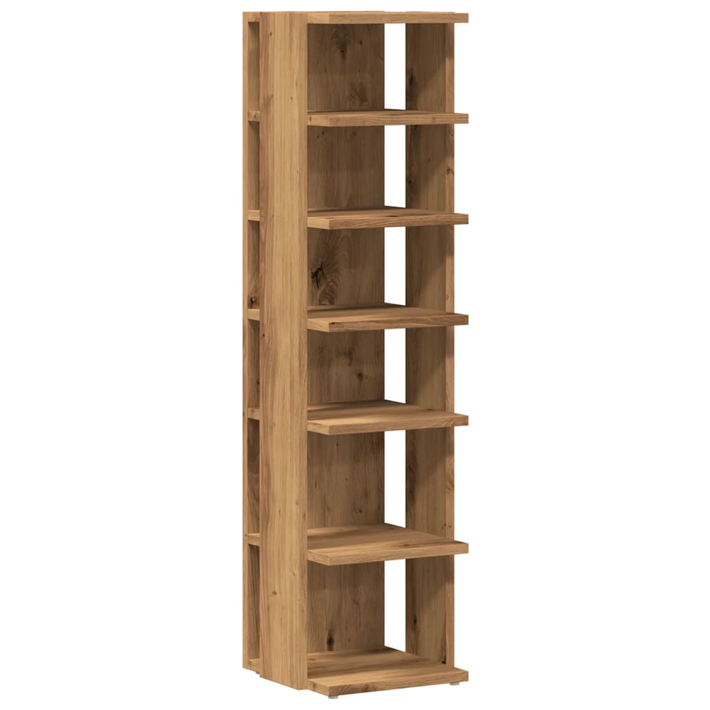 Schoenenkast 28x27x102 cm bewerkt hout artisanaal eikenkleurig is nu te koop bij PeponiXL, paradijselijk wonen!
