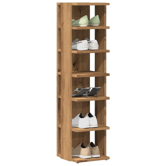 Schoenenkasten 2 st 28x27x102 cm bewerkt hout artisanaal eiken is nu te koop bij PeponiXL, paradijselijk wonen!