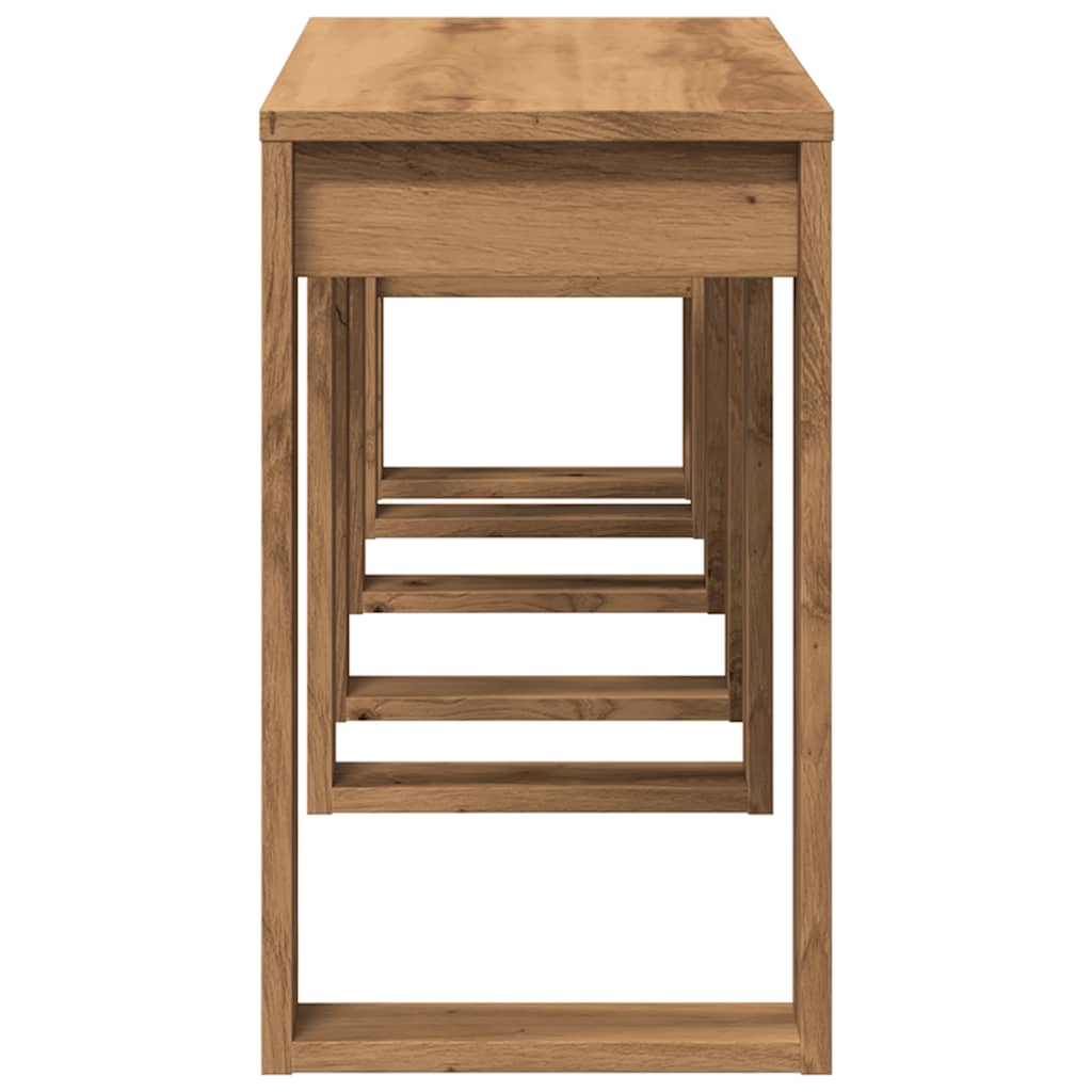 3-delige Bijzettafelset bewerkt hout artisanaal eikenkleur is nu te koop bij PeponiXL, paradijselijk wonen!