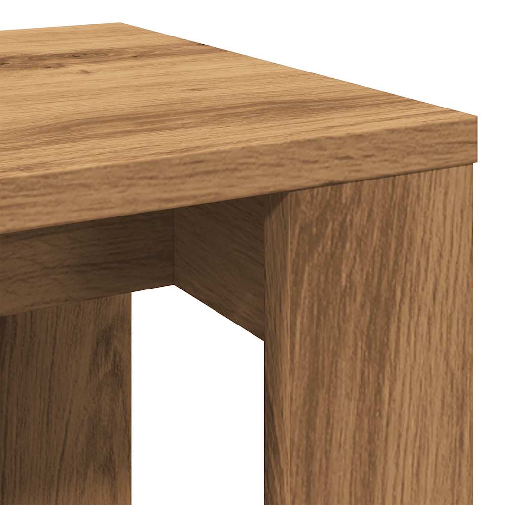 3-delige Bijzettafelset bewerkt hout artisanaal eikenkleur is nu te koop bij PeponiXL, paradijselijk wonen!