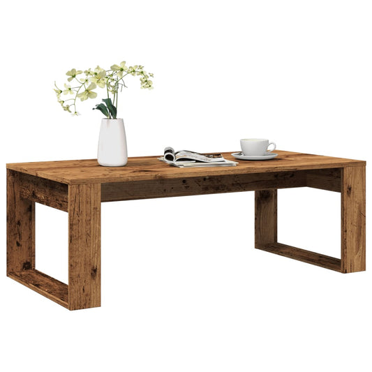 Salontafel 102x50x35 cm bewerkt hout oude houtkleurig is nu te koop bij PeponiXL, paradijselijk wonen!